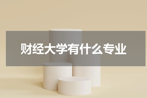 财经大学有什么专业