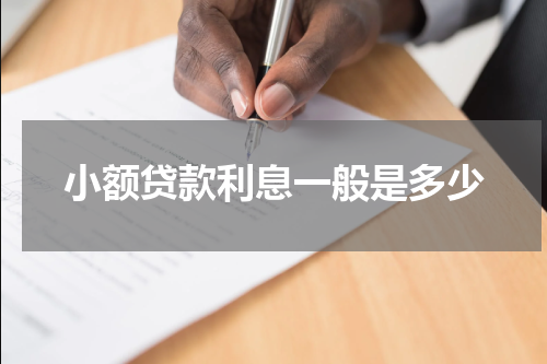 小额贷款利息一般是多少