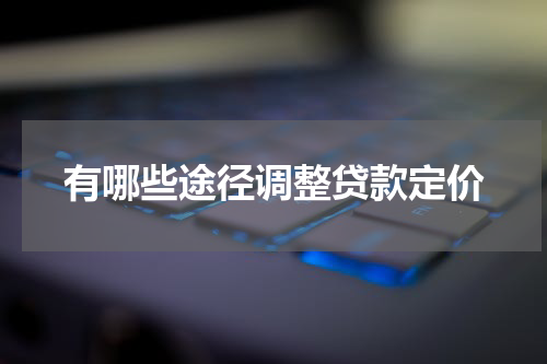 有哪些途径调整贷款定价