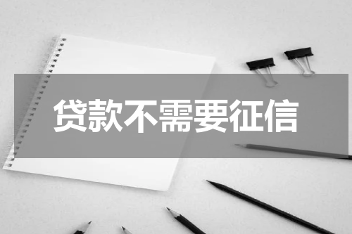 贷款不需要征信