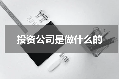 投资公司是做什么的