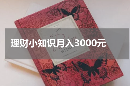 理财小知识月入3000元