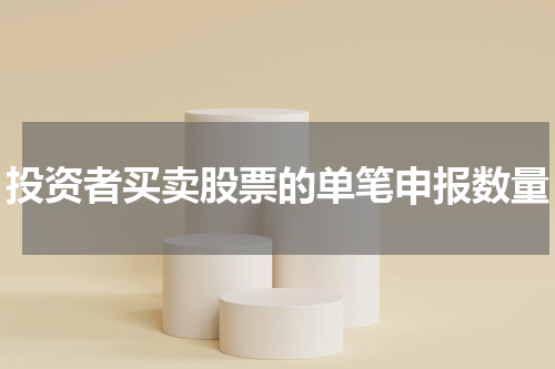投资者买卖股票的单笔申报数量