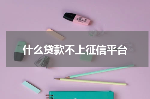 什么贷款不上征信平台