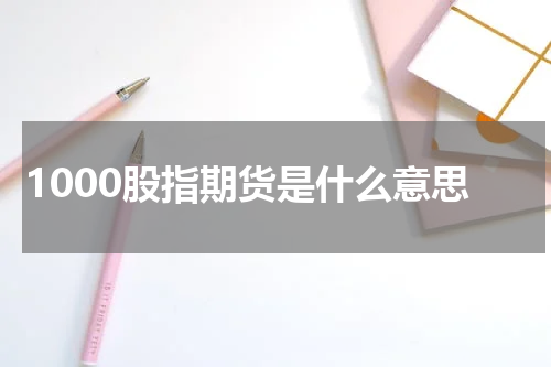 1000股指期货是什么意思