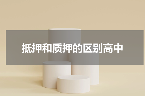 抵押和质押的区别高中