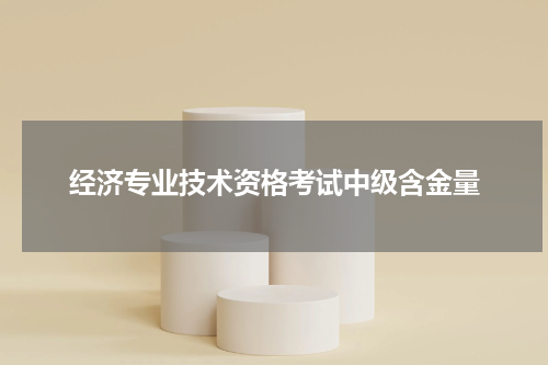 经济专业技术资格考试中级含金量