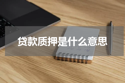 贷款质押是什么意思