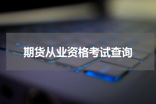 期货从业资格考试查询
