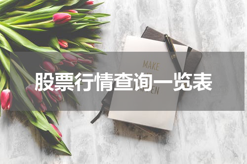 股票行情查询一览表