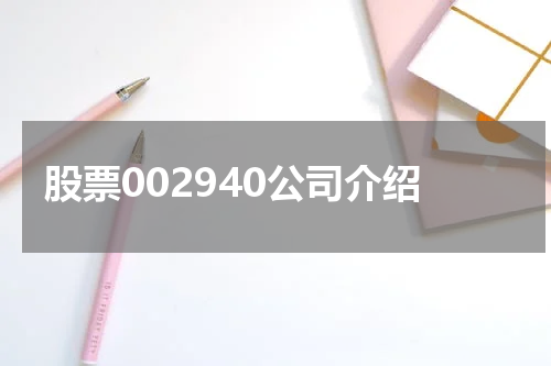 股票002940公司介绍