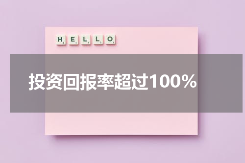 投资回报率超过100%