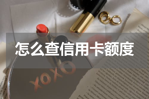 怎么查信用卡额度