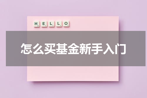 怎么买基金新手入门