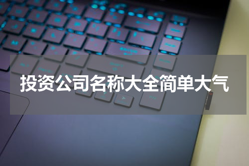 投资公司名称大全简单大气