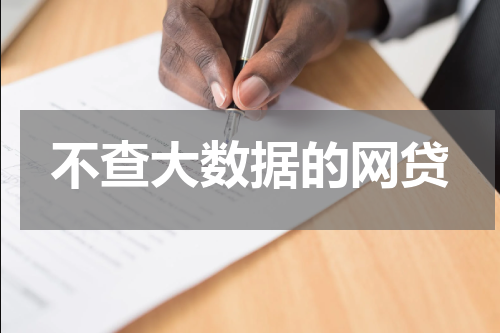 不查大数据的网贷