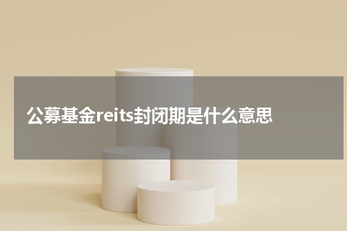 公募基金reits封闭期是什么意思