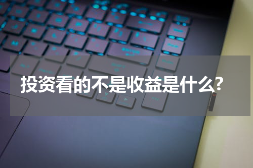 投资看的不是收益是什么?