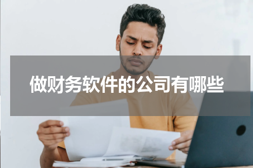 做财务软件的公司有哪些