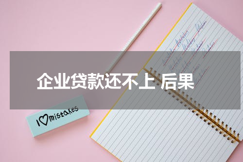 企业贷款还不上 后果