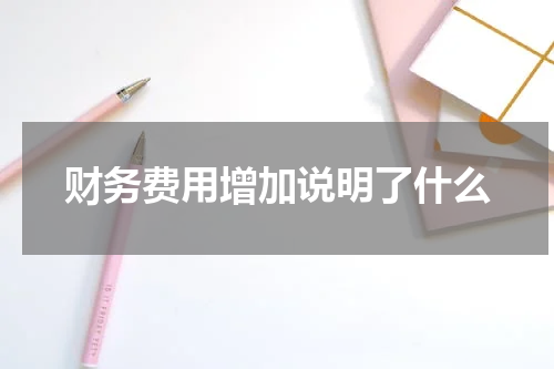 财务费用增加说明了什么