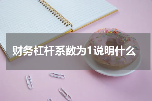 财务杠杆系数为1说明什么