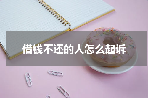 借钱不还的人怎么起诉