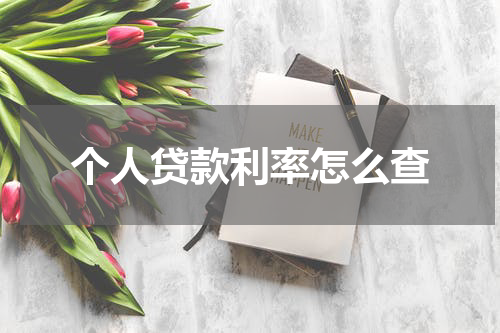 个人贷款利率怎么查