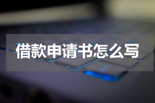 借款申请书怎么写