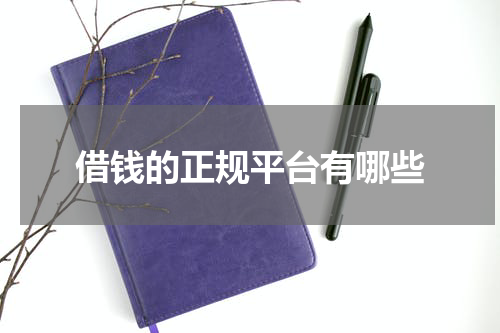 借钱的正规平台有哪些