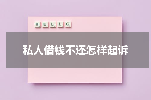 私人借钱不还怎样起诉