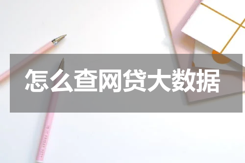 怎么查网贷大数据