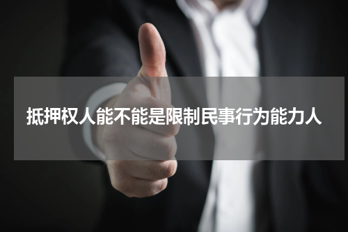 抵押权人能不能是限制民事行为能力人