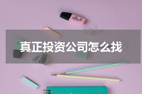 真正投资公司怎么找
