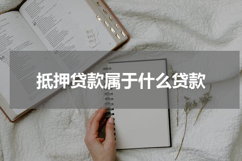 抵押贷款属于什么贷款