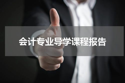 会计专业导学课程报告
