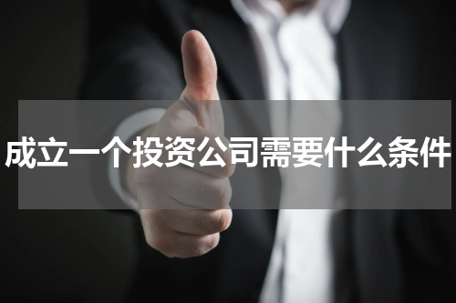 成立一个投资公司需要什么条件