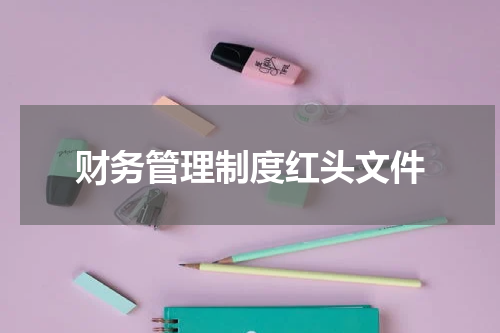 财务管理制度红头文件