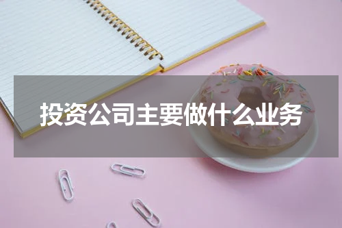 投资公司主要做什么业务