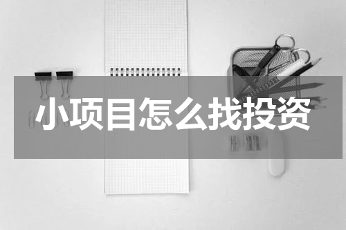 小项目怎么找投资