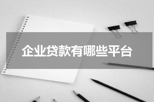 企业贷款有哪些平台