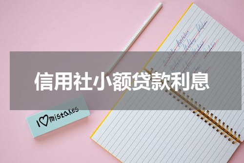 信用社小额贷款利息
