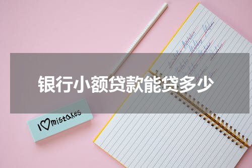 银行小额贷款能贷多少