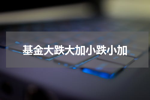 基金大跌大加小跌小加