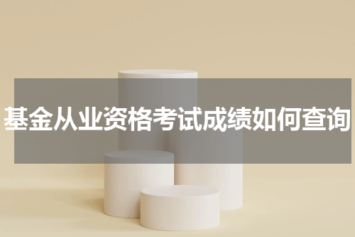 基金从业资格考试成绩如何查询