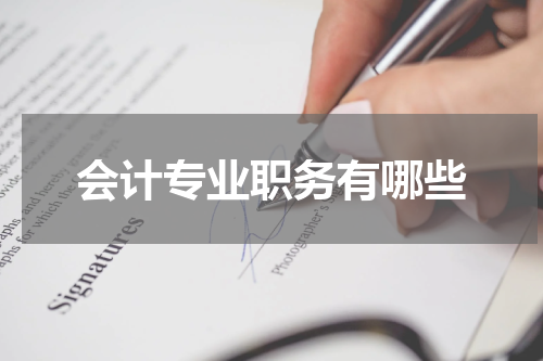 会计专业职务有哪些