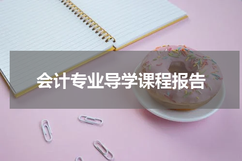 会计专业导学课程报告