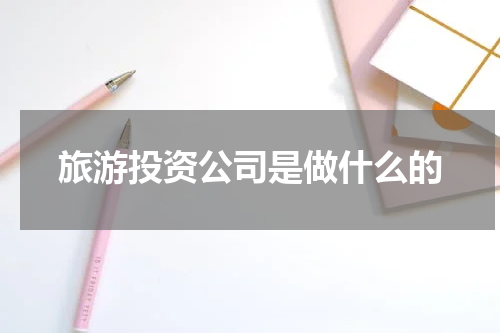 旅游投资公司是做什么的