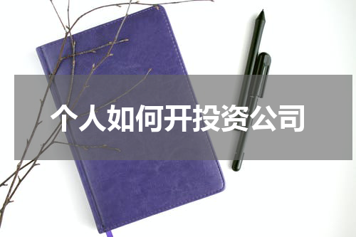 个人如何开投资公司