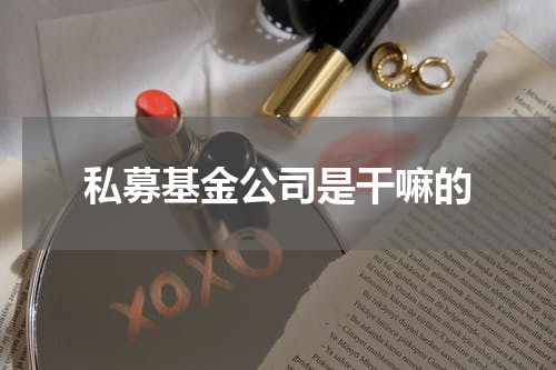 私募基金公司是干嘛的